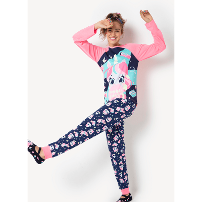 Pijama Longo Feminino Viscose Unicórnio Shine - Brilha no Escuro
