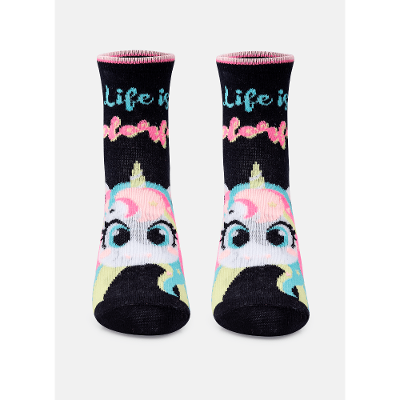 Meia Soquete Infantil Unicórnio Colorful