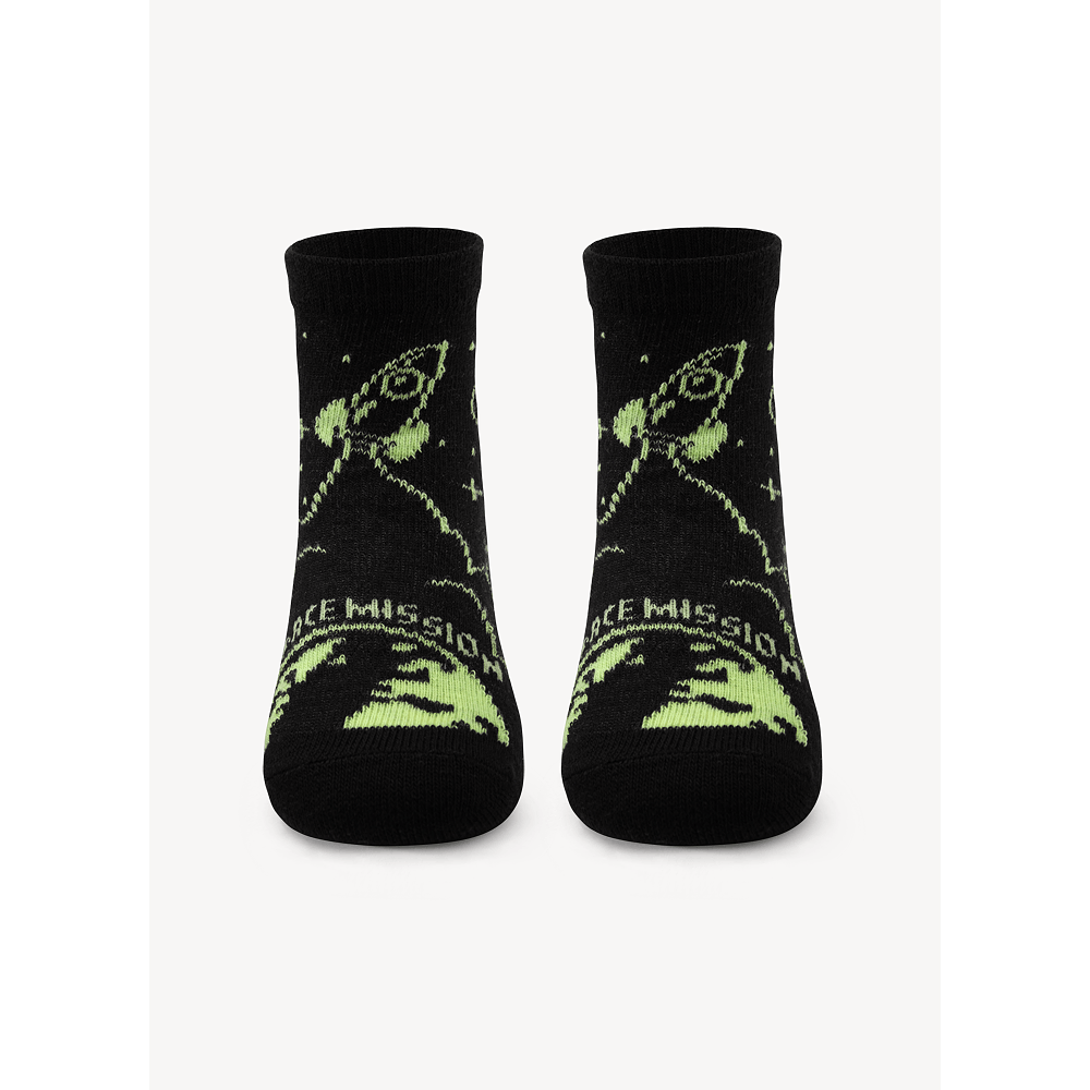 Meia Soquete Bebê Menino Foguete - Brilha no Escuro - 1