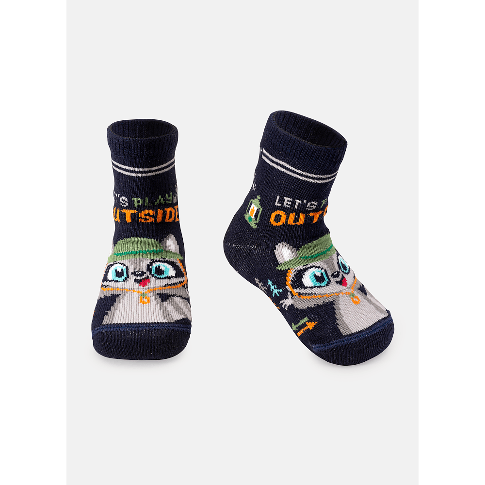 Meia Soquete Bebê Menino Guaxinim - 1