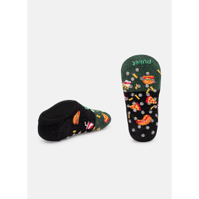 Meia Sapatinho Bebê Menino Antiderrapante Dino Food