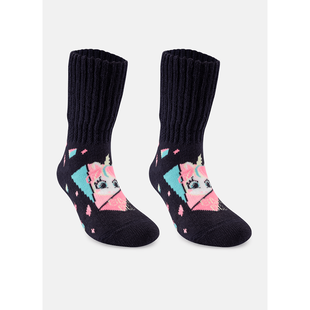 Meia Soquete Antiderrapante Bebê Menina Unicórnio Shine - 2