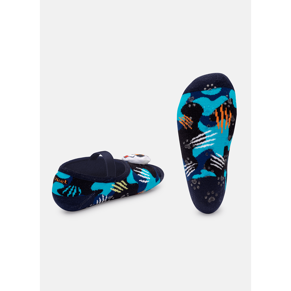 Meia Sapatilha Menino Antiderrapante com LED Tigre Roar - 2