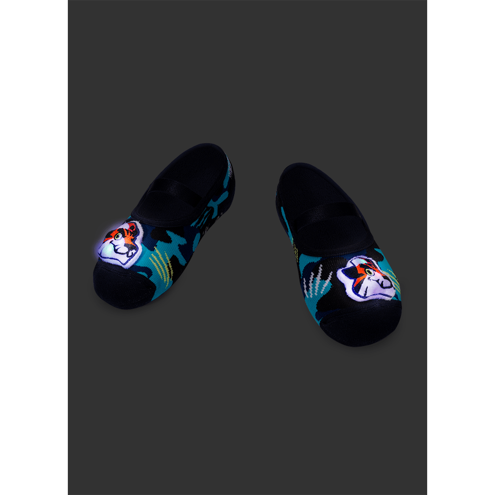 Meia Sapatilha Menino Antiderrapante com LED Tigre Roar - 3