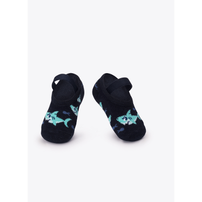 Meia Sapatilha Antiderrapante Bebê RN Menino Tubarão