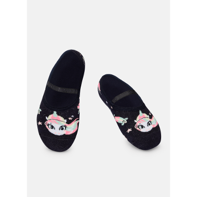 Meia Sapatilha Antiderrapante Menina Unicórnio Skate