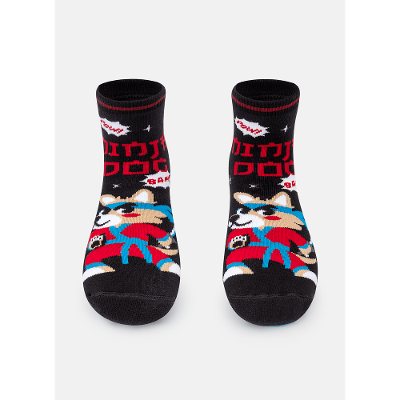 Meia Menino Soquete com sola emborrachada Cachorro