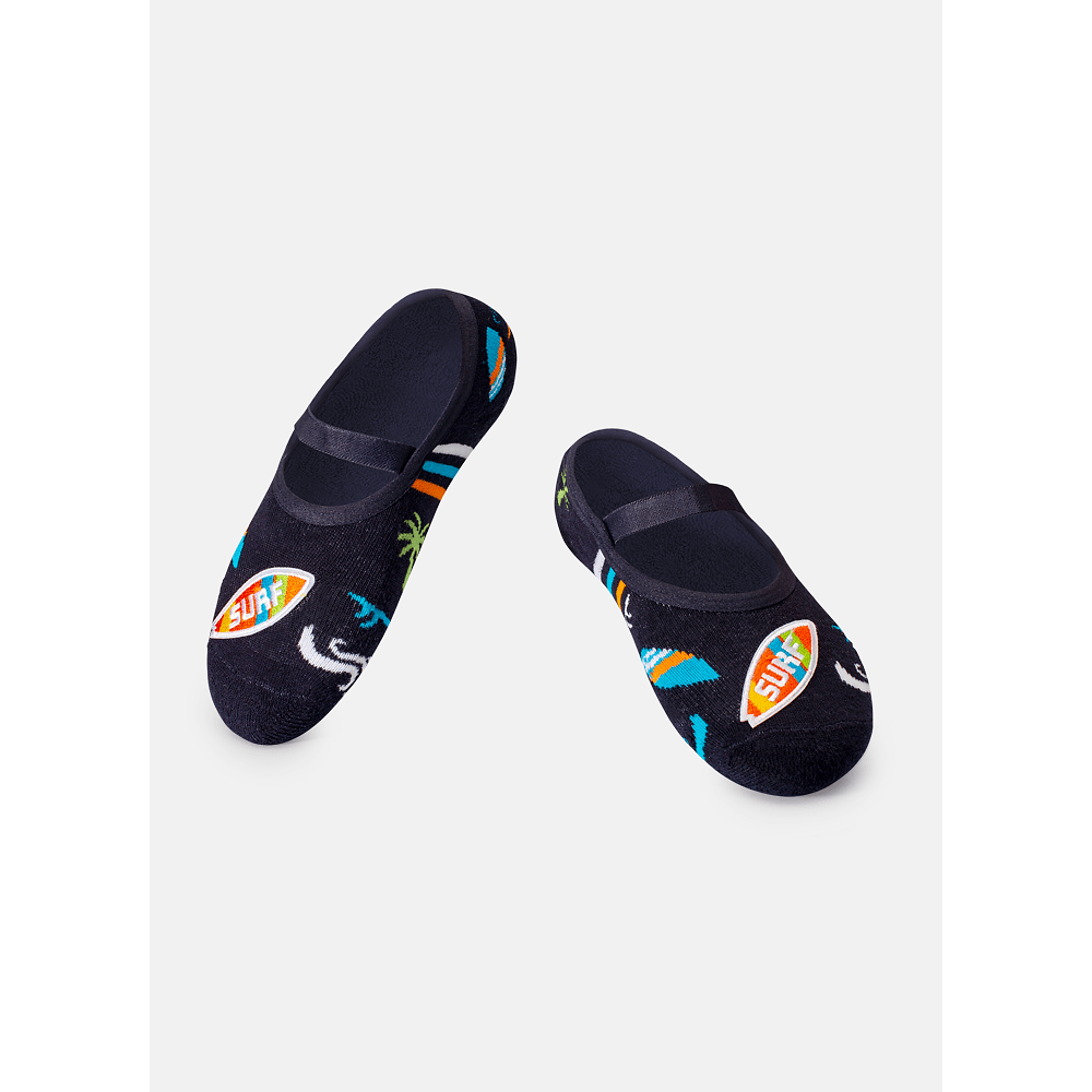 Meia Menino Sapatilha com Antiderrapante e Aplique Dino Surf - 1