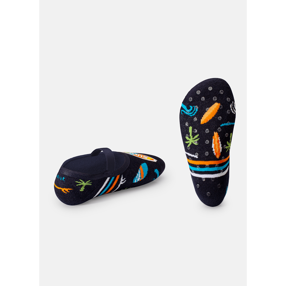 Meia Menino Sapatilha com Antiderrapante e Aplique Dino Surf - 2