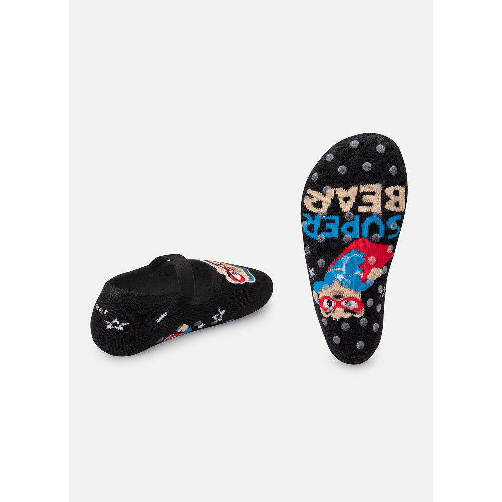 Meia Menino Sapatilha com Antiderrapante e Aplique Urso - 2