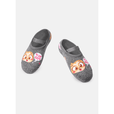 Meia Menina Sapatilha com Antiderrapante Preguiça Rainbow