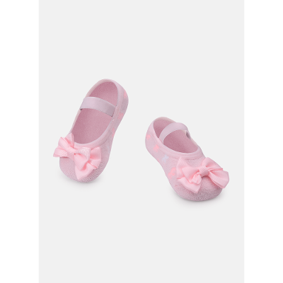 Meia Menina Sapatilha com Antiderrapante e Aplique