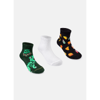 Kit com 3 Meias Soquete Bebê Menino Dino Food - 2