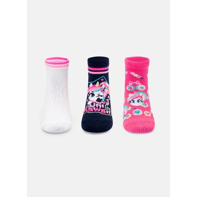 Kit com 3 meias Menina Unicórnio Kawaii