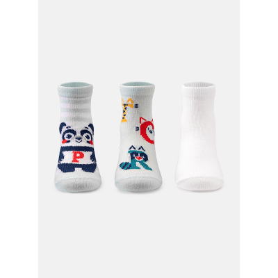 Kit com 3 Meias Bebê Menino Panda Shake