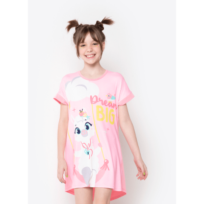 Camisola Manga Curta Menina Viscolycra Lhama Secret