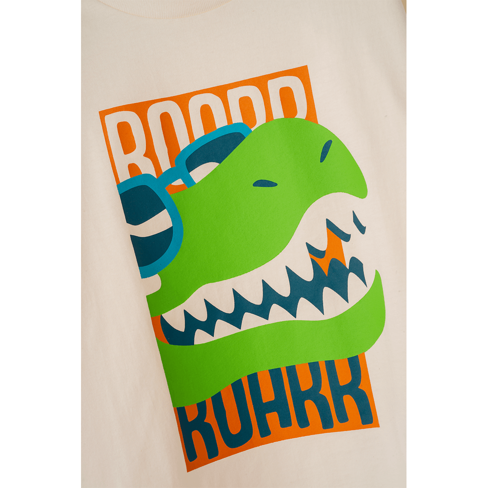 Camiseta Infantil Manga Longa Algodão Dino Surf - 5
