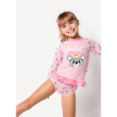 Camiseta Menina Com Proteção Solar Coala