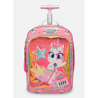 Mochila Escolar com Rodinha Unicórnio Popstar