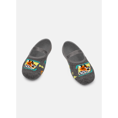 Meia Sapatilha Menino Antiderrapante Tigre