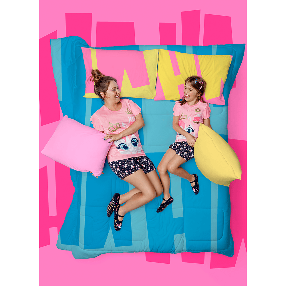 Pijama Manga Curta Menina Teen Viscolycra Unicórnio - 4