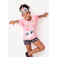 Pijama Manga Curta Menina Teen Viscolycra Unicórnio - 1