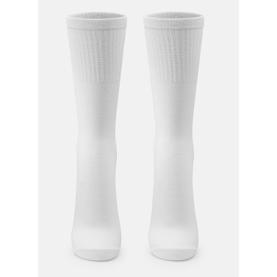 Kit com 3 Meias Unissex Adulto Branca Lisa