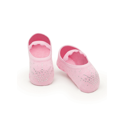 Meia Sapatilha com Aplique Menina Princesa Rosa