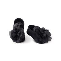 Meia Sapatilha Preta com Aplique Bebê Menina - 1