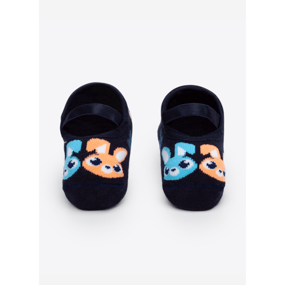 Meia Sapatilha Antiderrapante Bebê Unissex Família Coelho - 1