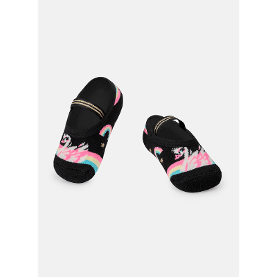 Meia Sapatilha Bebê Menina Antiderrapante Cisne Rainbow