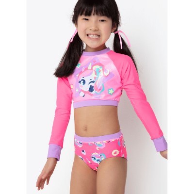Conjunto Cropped e Calcinha Menina Unicórnio Kawaii
