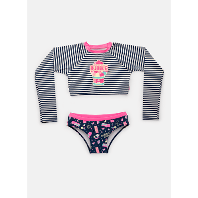 Conjunto Camiseta e Calcinha com Proteção Solar Menina Teen Unicórnio Shine