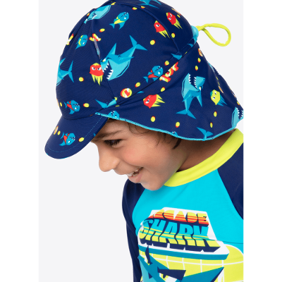 Chapéu com Proteção Solar Menino Tubarão Gamer