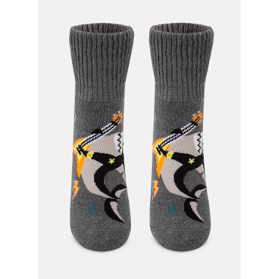 Meia Botinha Antiderrapante Menino Teen Tubarão Rockstar