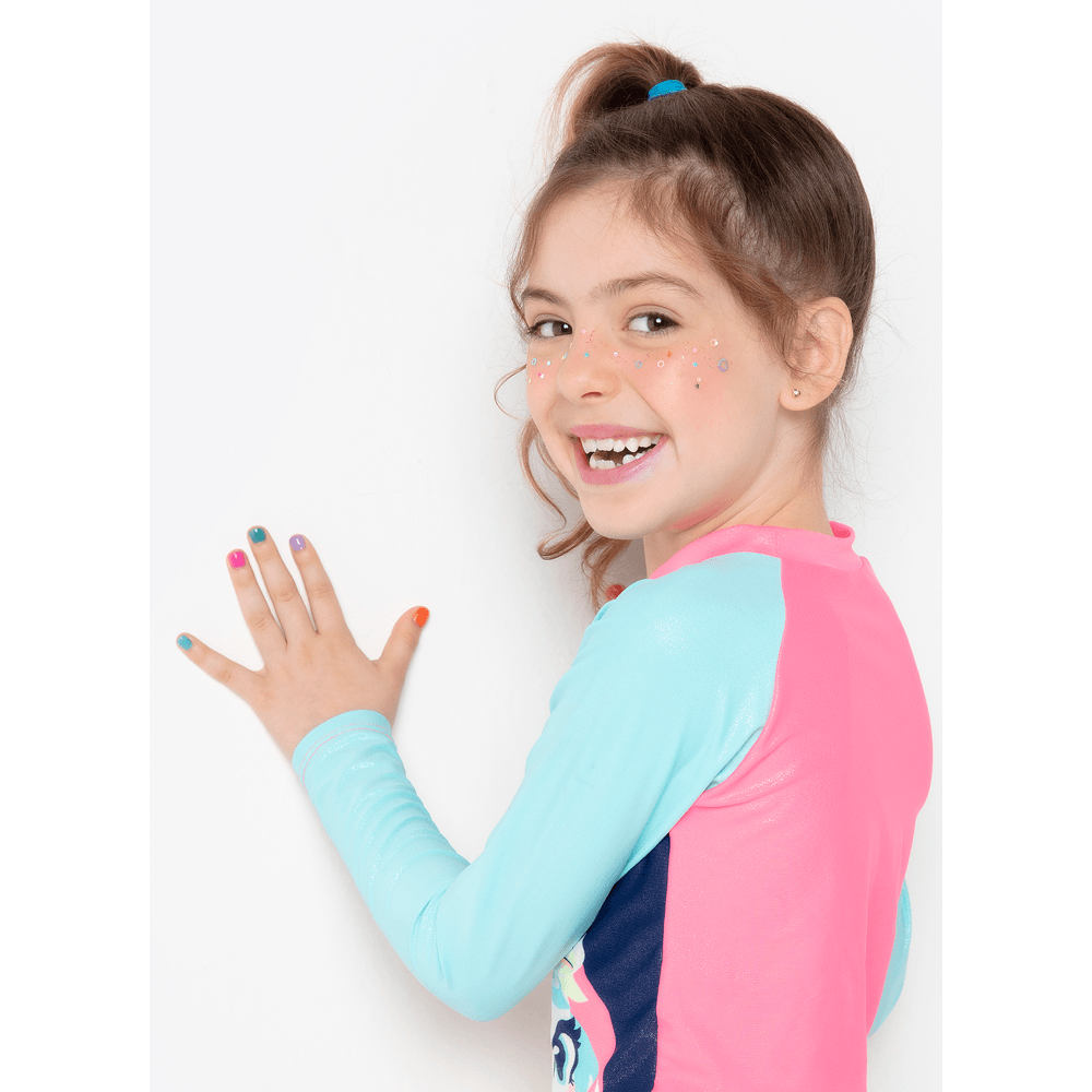 Camiseta com Proteção Solar Menina Unicórnio Skate - 2