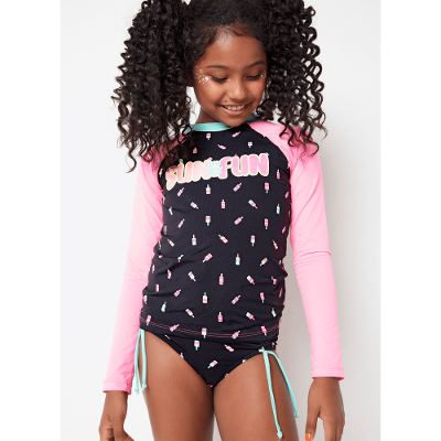 Camiseta Manga Longa com Proteção Solar Menina Panda Summer