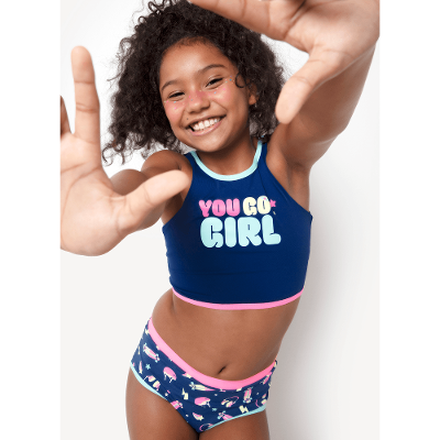 Biquíni com Proteção Solar Menina Teen Unicórnio Skate