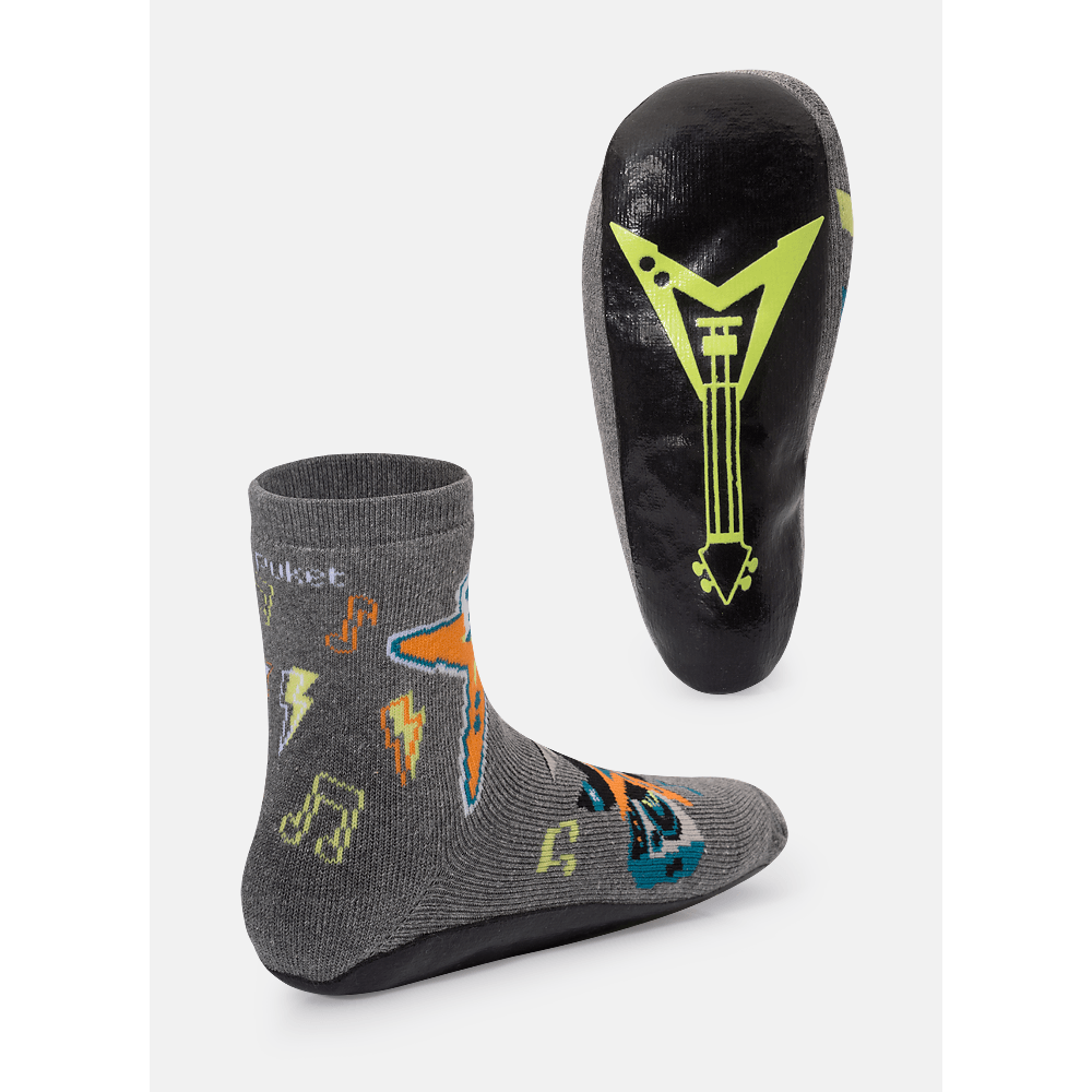 Meia Soquete com Sola Emborrachada Menino Tubarão Rockstar - 3