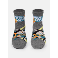 Meia Soquete com Sola Emborrachada Menino Tubarão Rockstar - 1