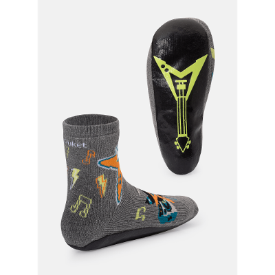 Meia Soquete com Sola Emborrachada Menino Tubarão Rockstar