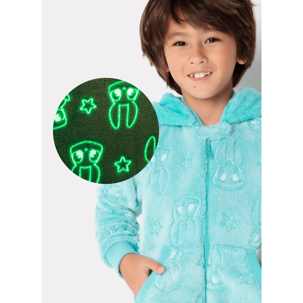 Macacão Manga Longa Soft Menino Família Coelho Brilha no Escuro - 2