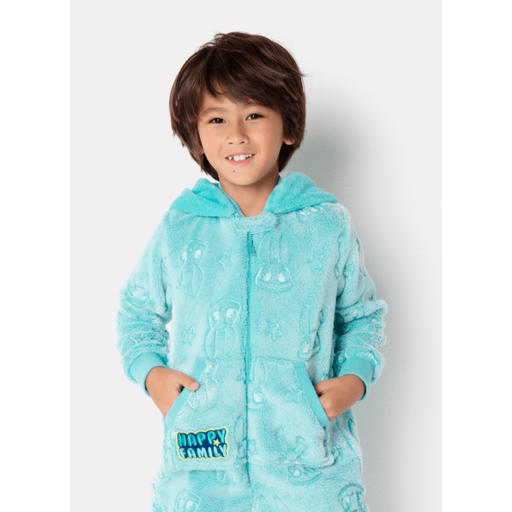 Macacão Manga Longa Soft Menino Família Coelho Brilha no Escuro - 3