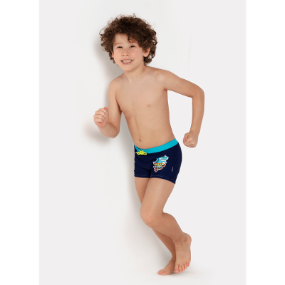 Sunga Boxer com Proteção Solar Menino Tubarão Gamer