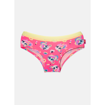 Calcinha Caleçon Algodão Rosa Menina Unicórnio Kawaii