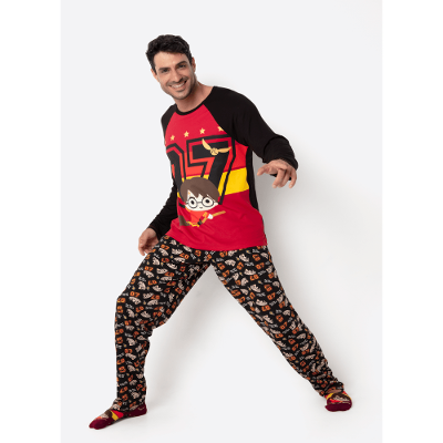 Pijama Manga Longa Viscolycra Masculino Harry Potter