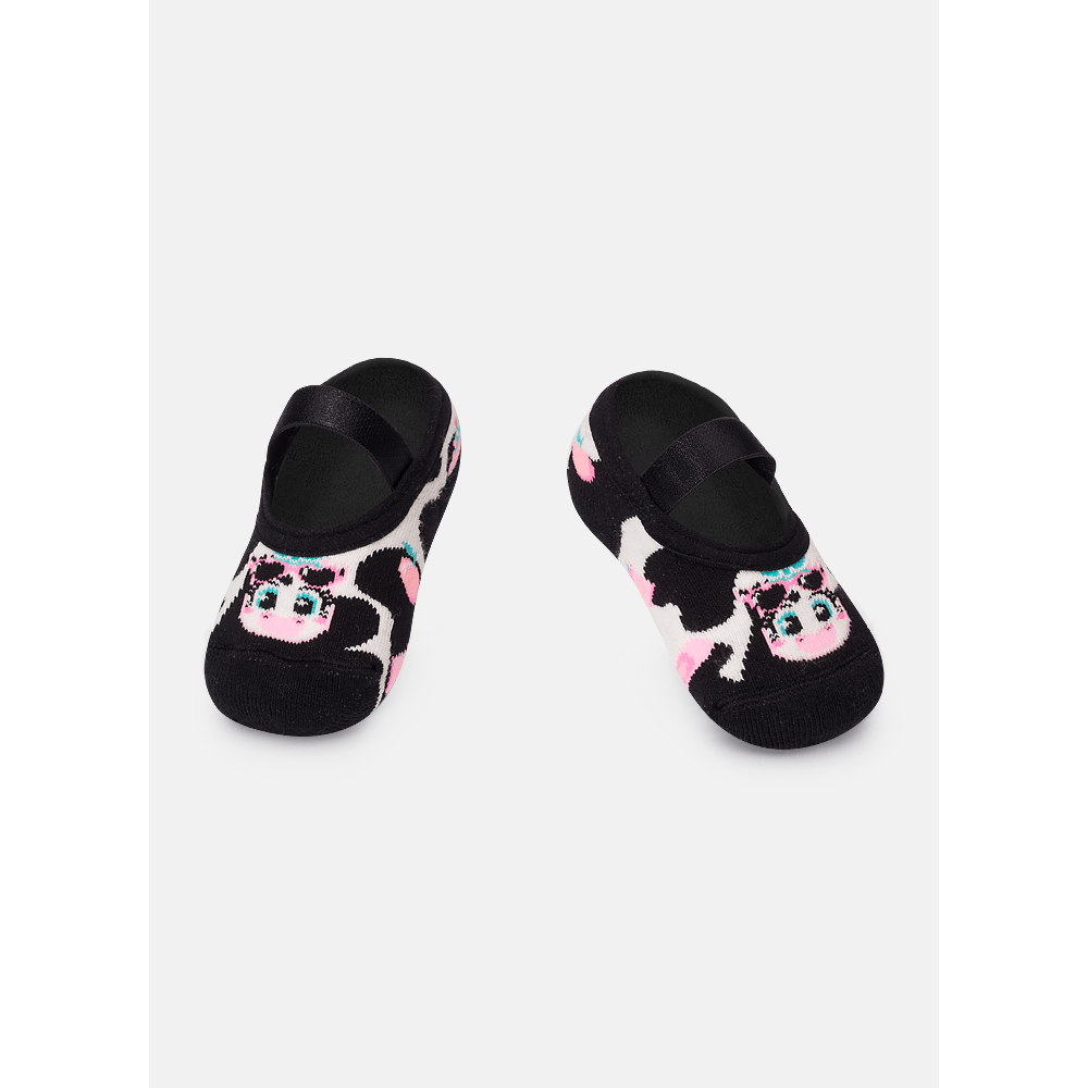 Meia Sapatilha Antiderrapante Menina Bebê Vaca - 1
