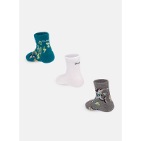 Kit com 3 Meias Bebê Menino Tubarão Rockstar - 3