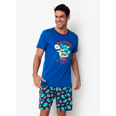Pijama Manga Curta Masculino Algodão Dragão Street