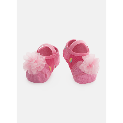 Meia Sapatilha Antiderrapante com Aplique Bebê Menina Flor